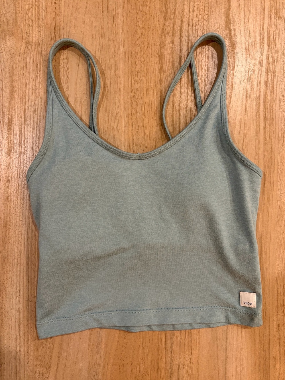 Vuori halo performance crop tank blue green size xs